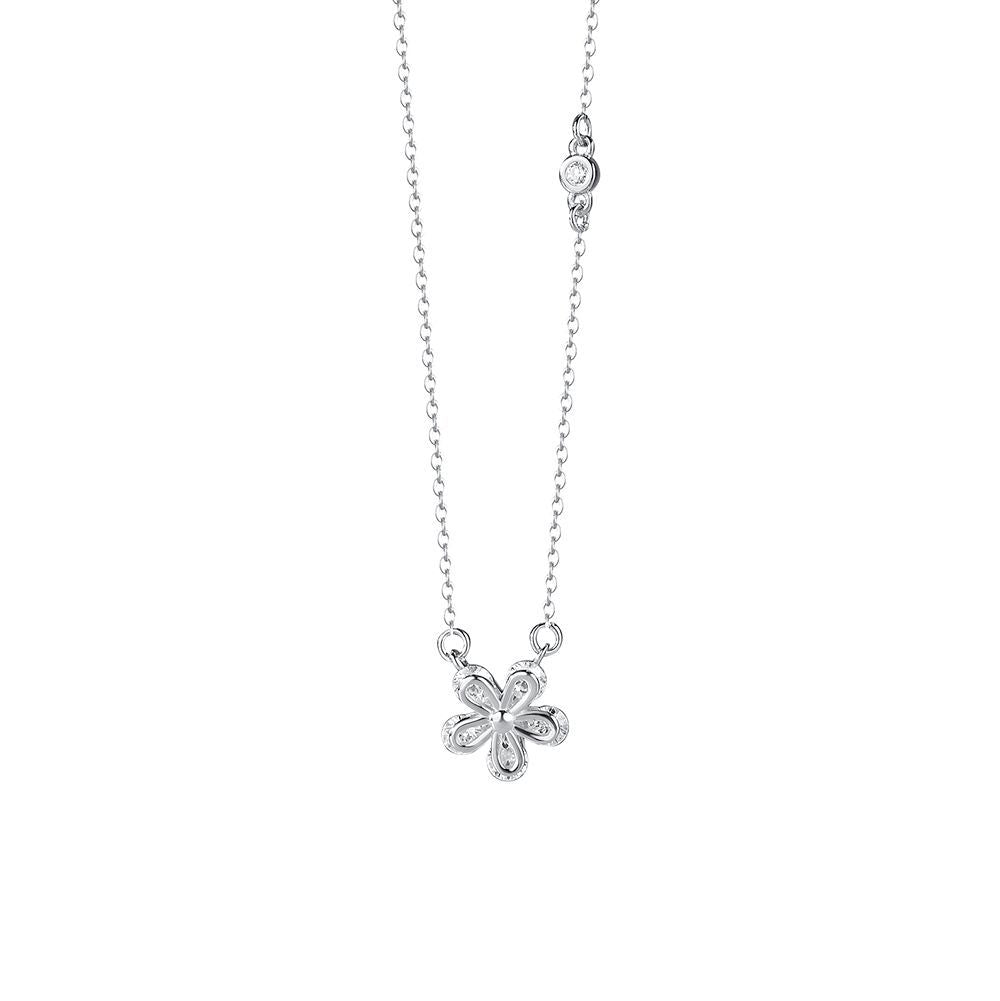 silver925 necklace korean design flower with zircon!