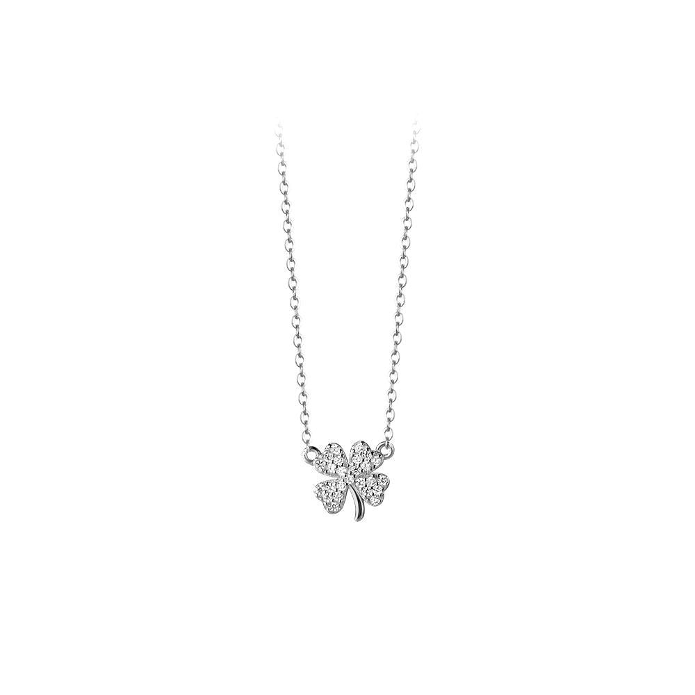 silver925 necklace korean design clover with zircon!