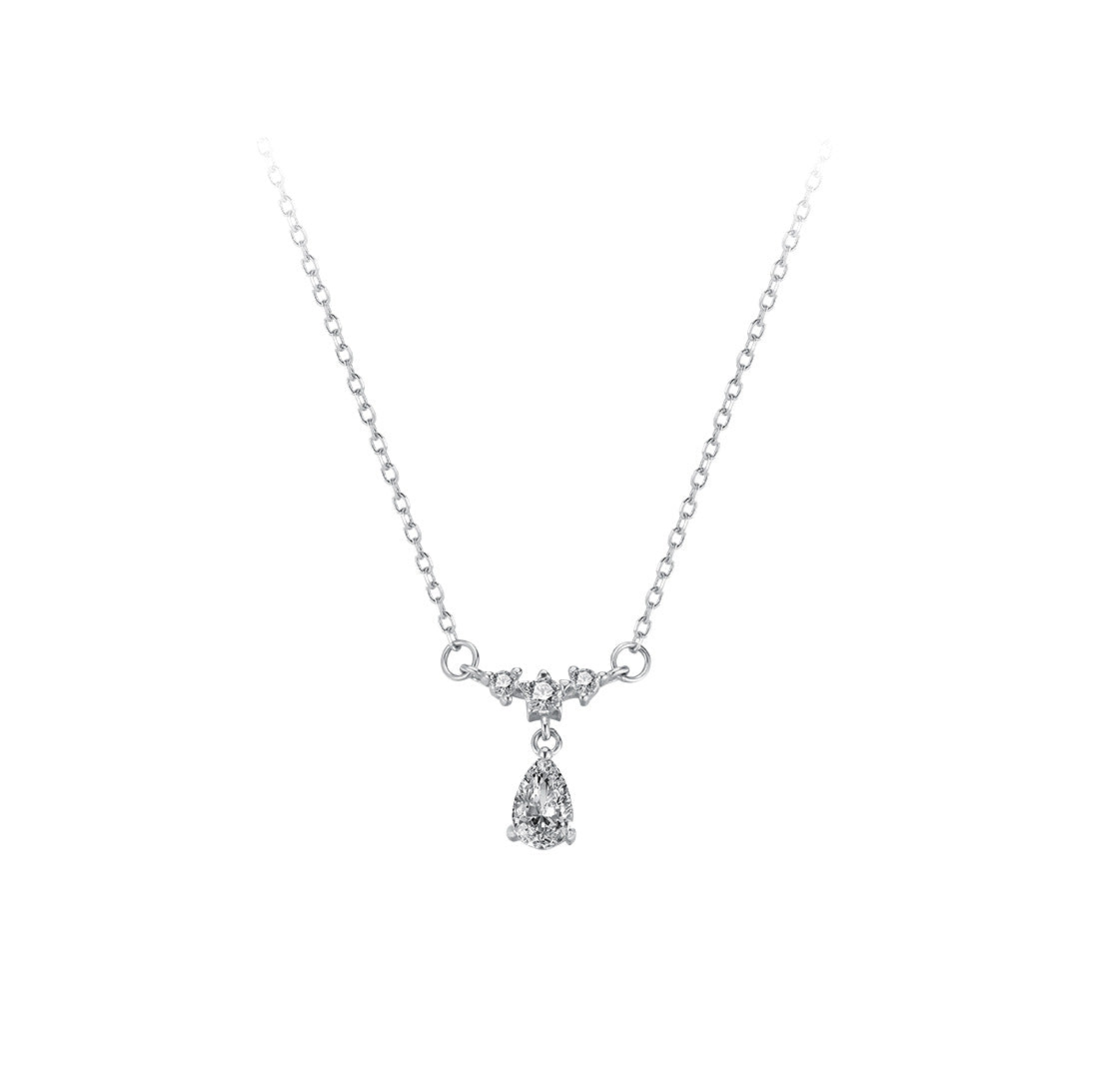 silver925 necklace korean design waterdrop with zircon!
