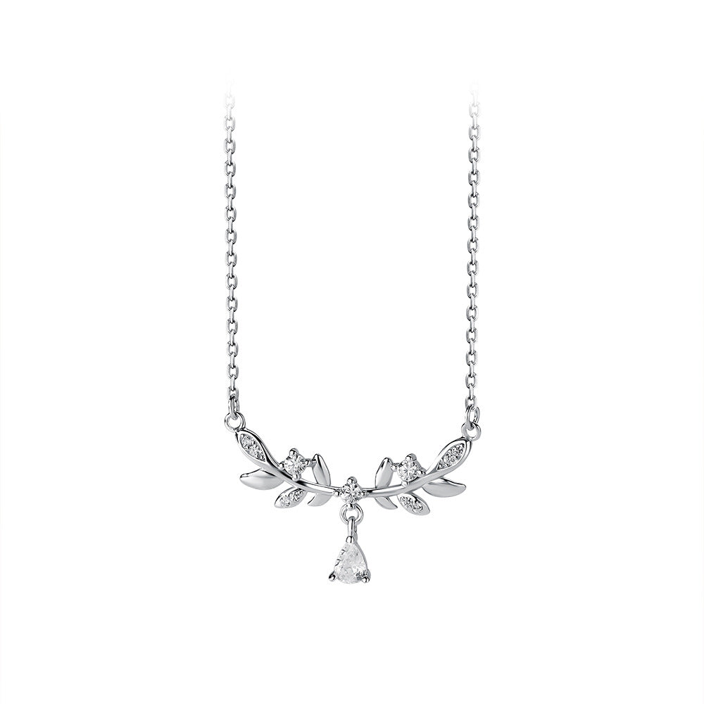 silver925 necklace korean design branch leaf design!