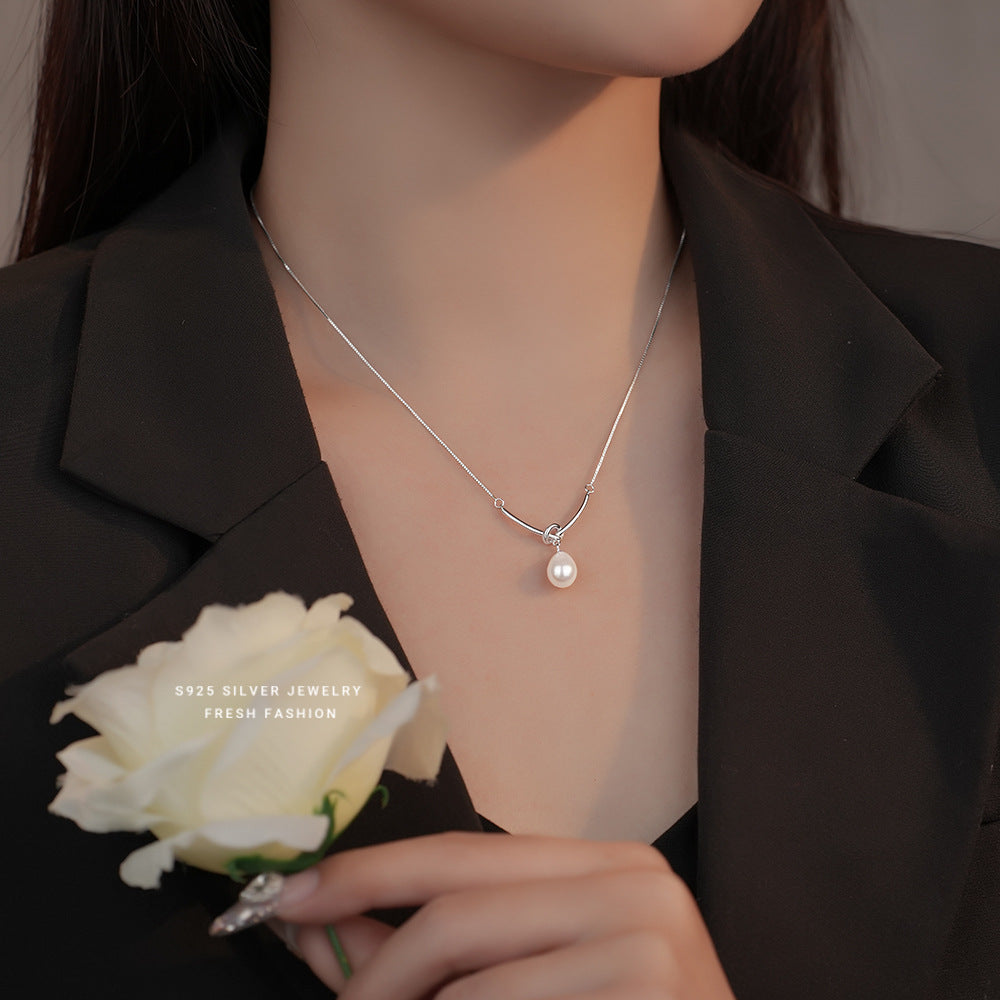 silver925 necklace korean design original fresh water pearl design!