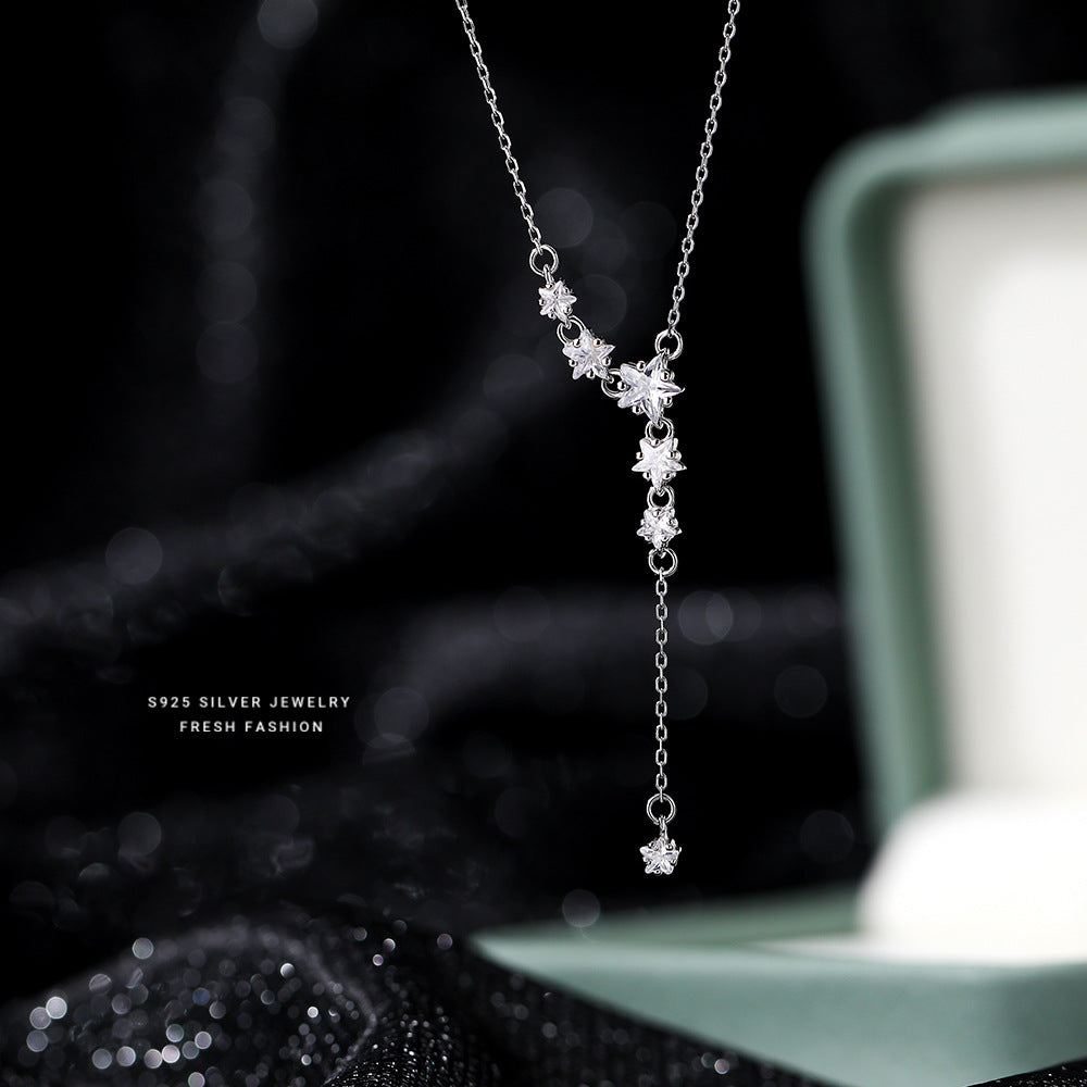 silver 925 necklace korean design stars design!