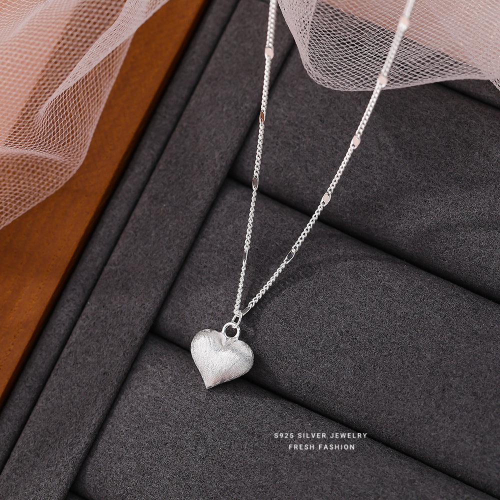 silver 925 necklace korean design Asymmetric heart design!