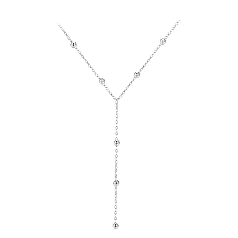 silver 925 necklace korean design long simple design!