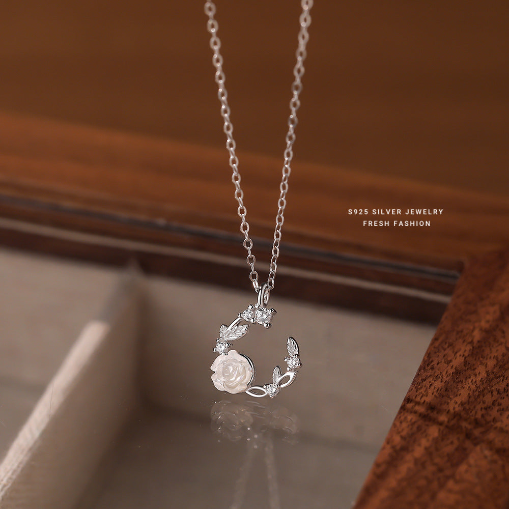 925 sterling silver rose zircon set ~ necklace earrings ring ~
