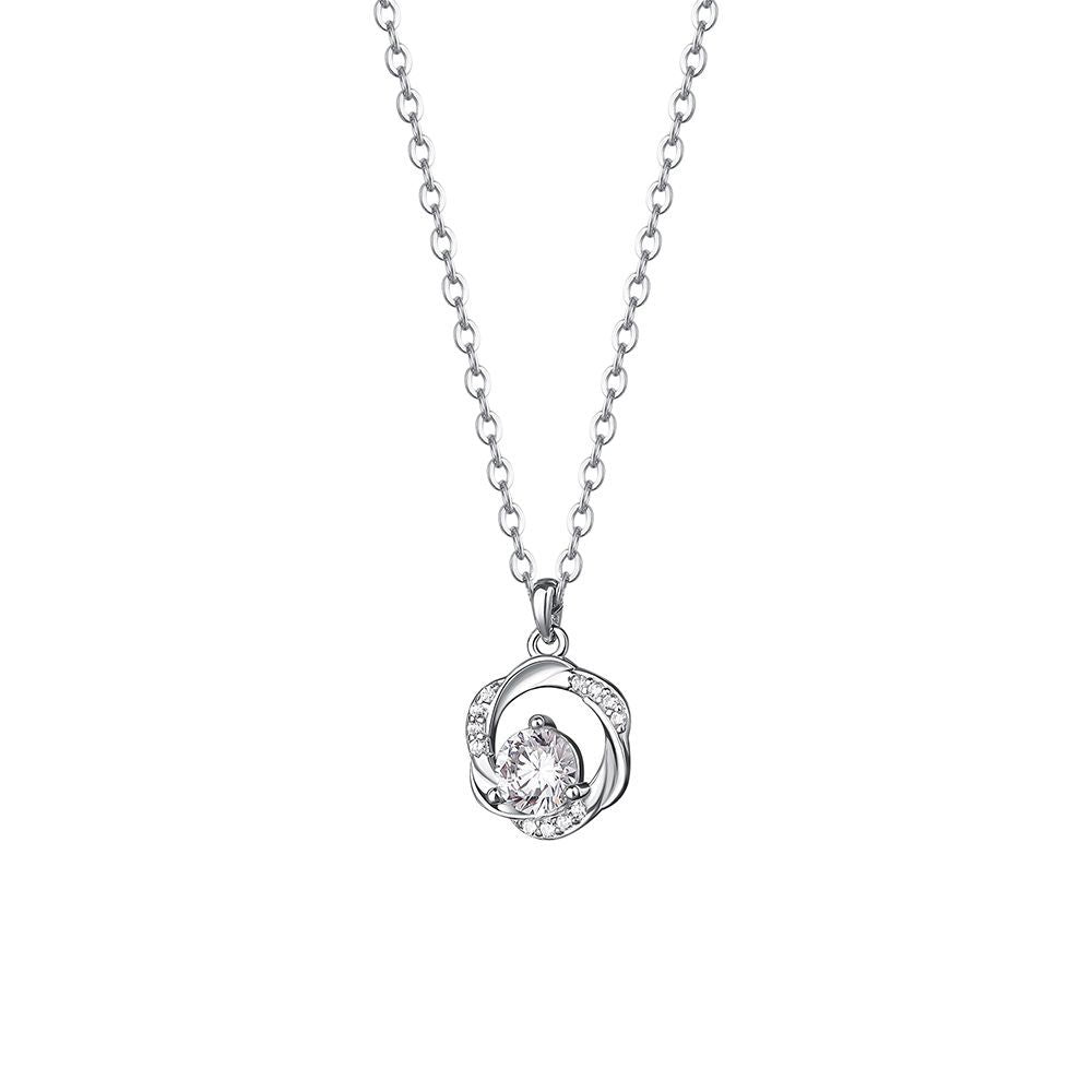 silver 999 necklace korean design Polygonal zircon design!
