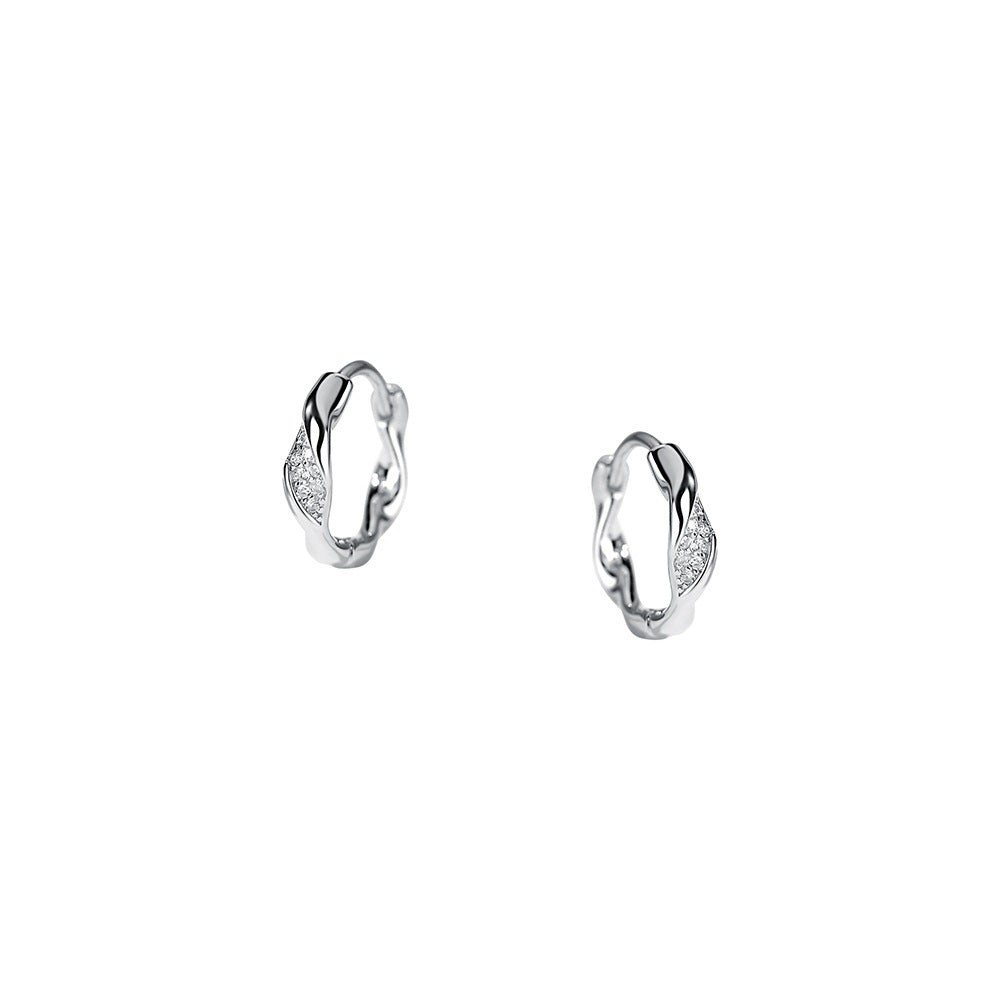 silver 999 earrings hoop korean design Light luxury design!CE119
