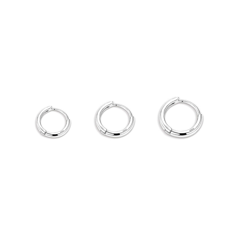 silver 999 earrings hoop korean design baisc simple design!CE150