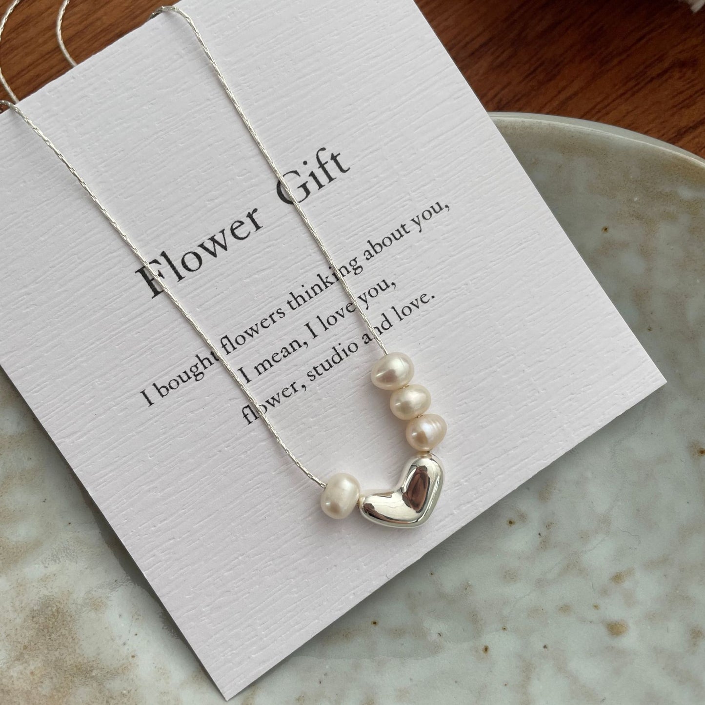 silver 925 Original natural fresh water pearl necklace korean design DQ1919N syn