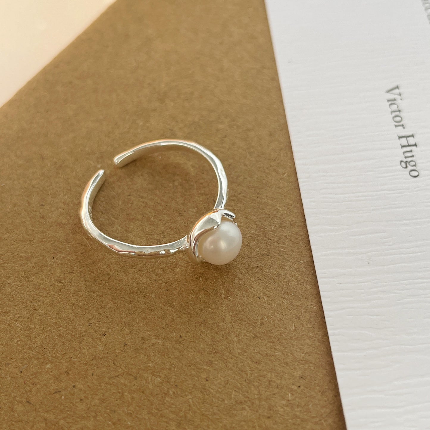 silver 925 Original natural fresh water pearl ring korean design DQ8708R syn