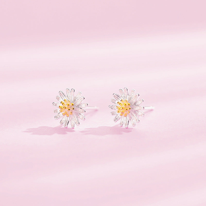 925 sterling silver daisy jewelry set ~ necklace, bracelet, ring, earrings ~
