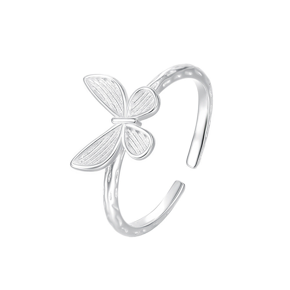 silver 925 ring korean design simple butterfly design!Adjustable free size