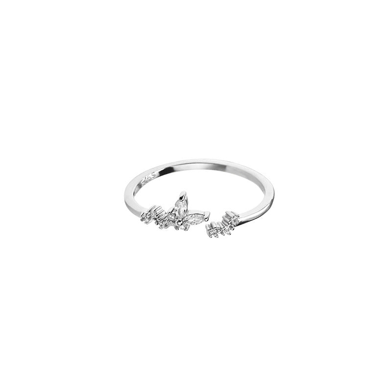 silver 925 ring korean design Simple and personalized zircon design!