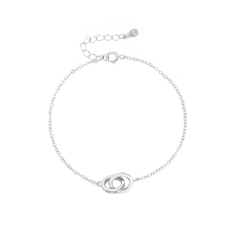 silver 925 bracelet korean design Interlocking zircon design!