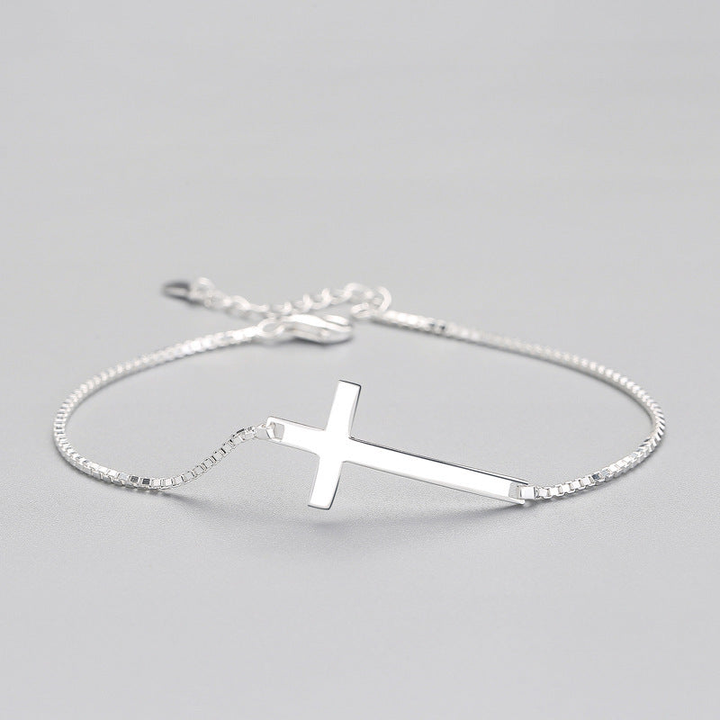 silver 925 bracelet korean design classical cross design!