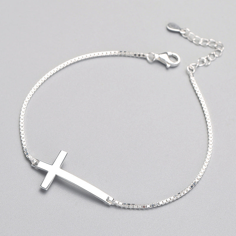 silver 925 bracelet korean design classical cross design!