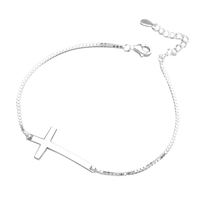 silver 925 bracelet korean design classical cross design!