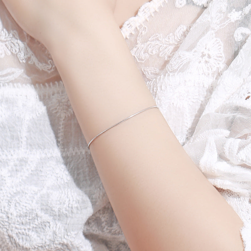silver 925 bracelet korean design Plain ring simple design all-match!