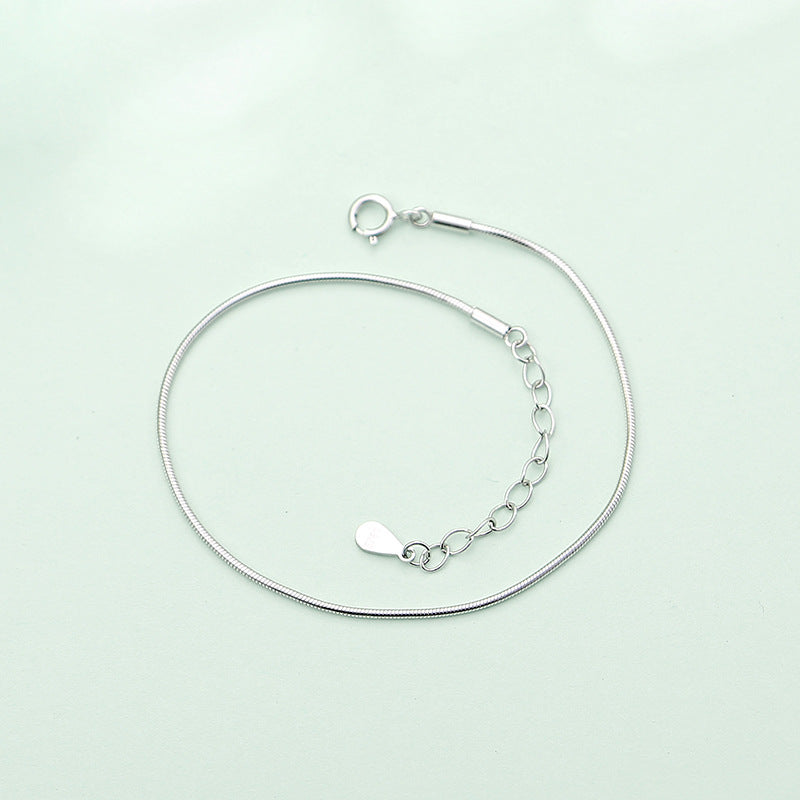 silver 925 bracelet korean design Plain ring simple design all-match!