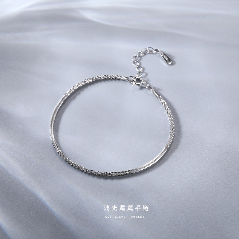 silver 925 bracelet korean design Sparkling plain circle simple design!
