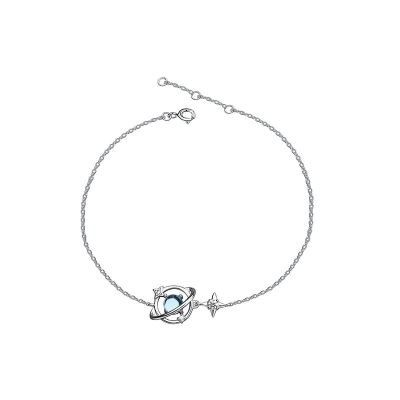 silver 925 bracelet korean design star planet saturn design!L620