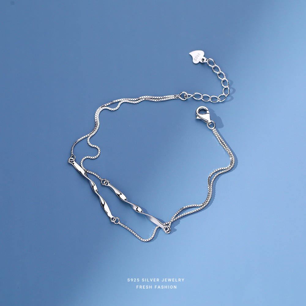 silver 925 bracelet korean design Double layer bracelet simple design!