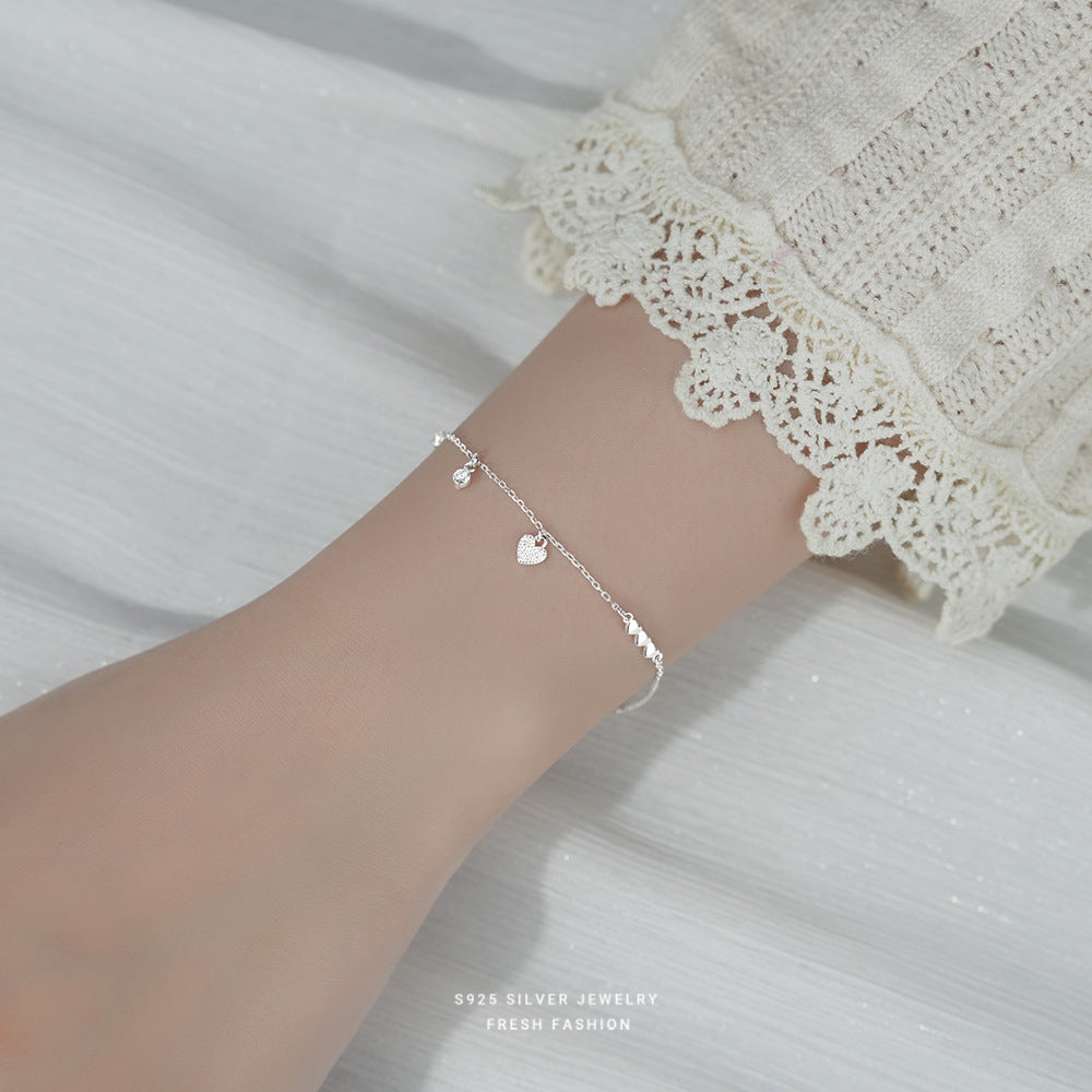 silver 925 bracelet korean design heart design!silver color and gold color