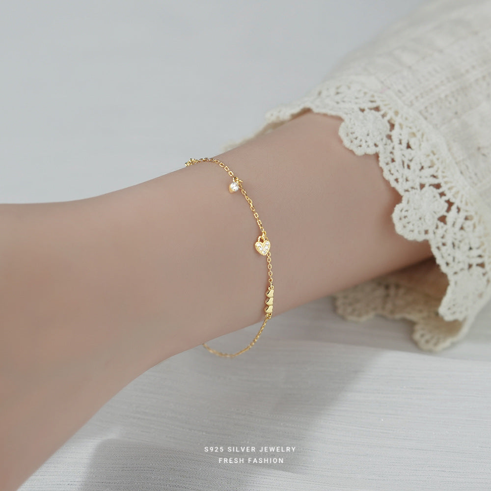 silver 925 bracelet korean design heart design!silver color and gold color