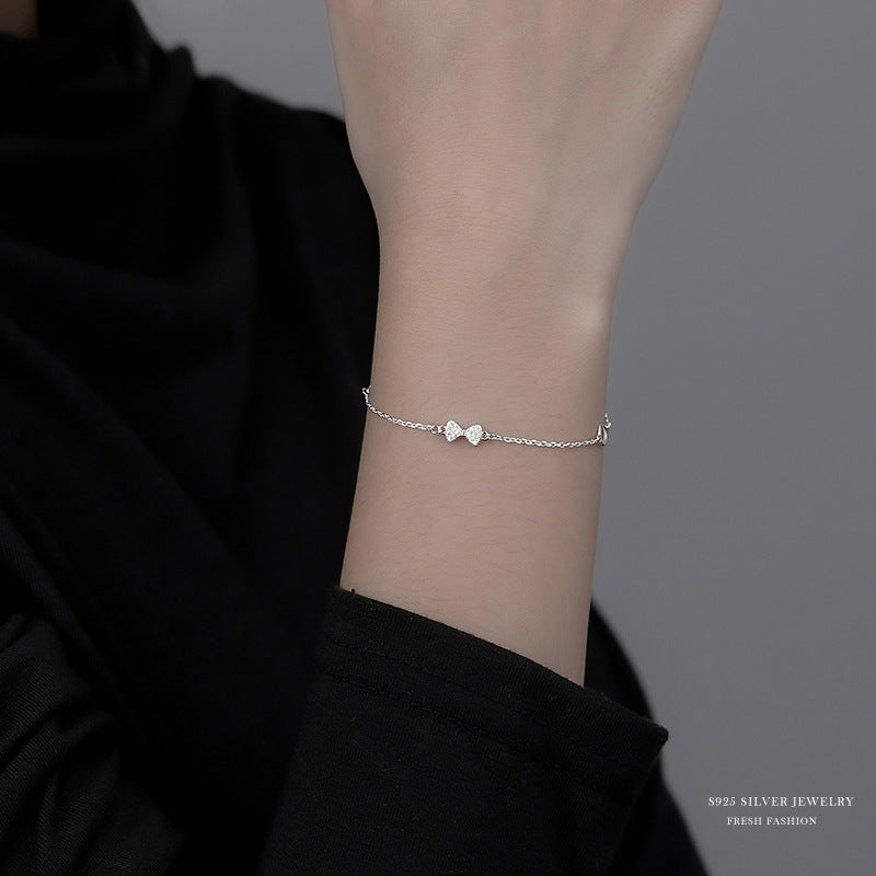 silver 925 bracelet korean design simple bow design L614