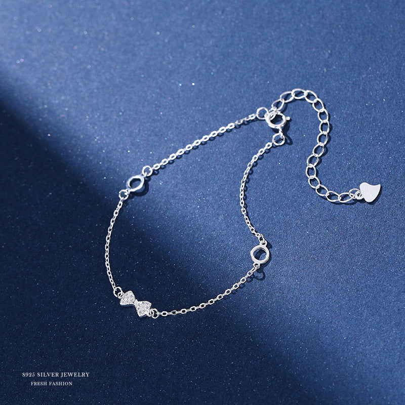silver 925 bracelet korean design simple bow design L614