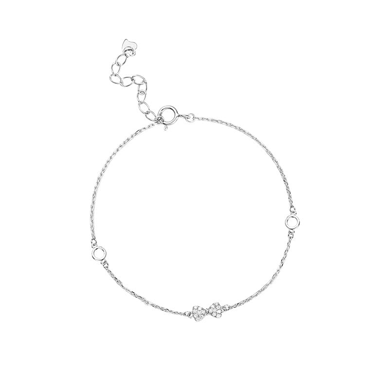 silver 925 bracelet korean design simple bow design L614