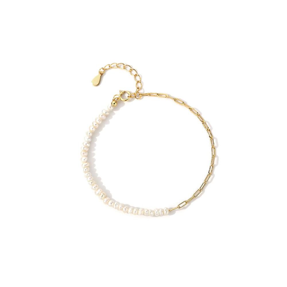 silver 925 bracelet korean design small fresh water pearl design!L624