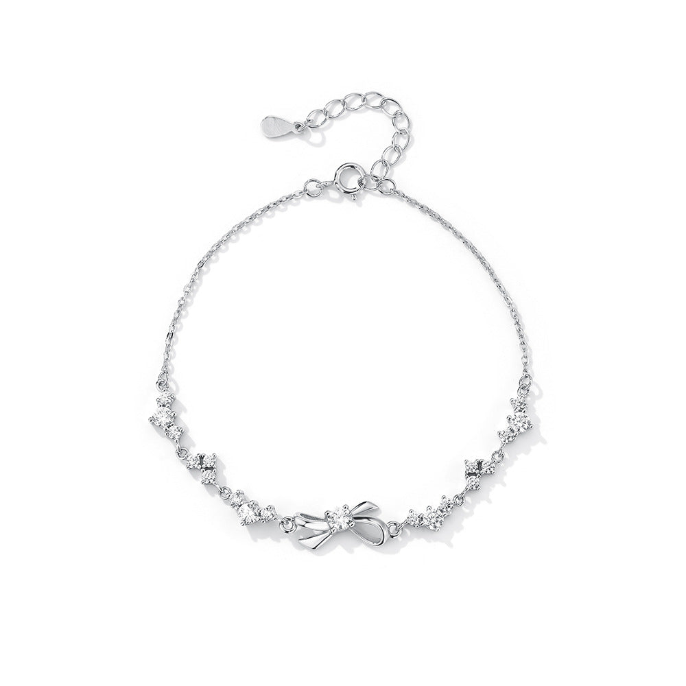 silver 999 bracelet korean design chic bow design L687