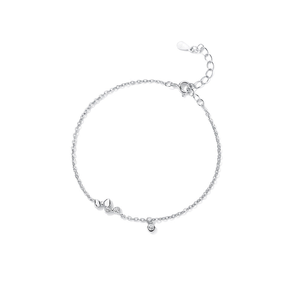 silver 999 bracelet korean design double bow design L723