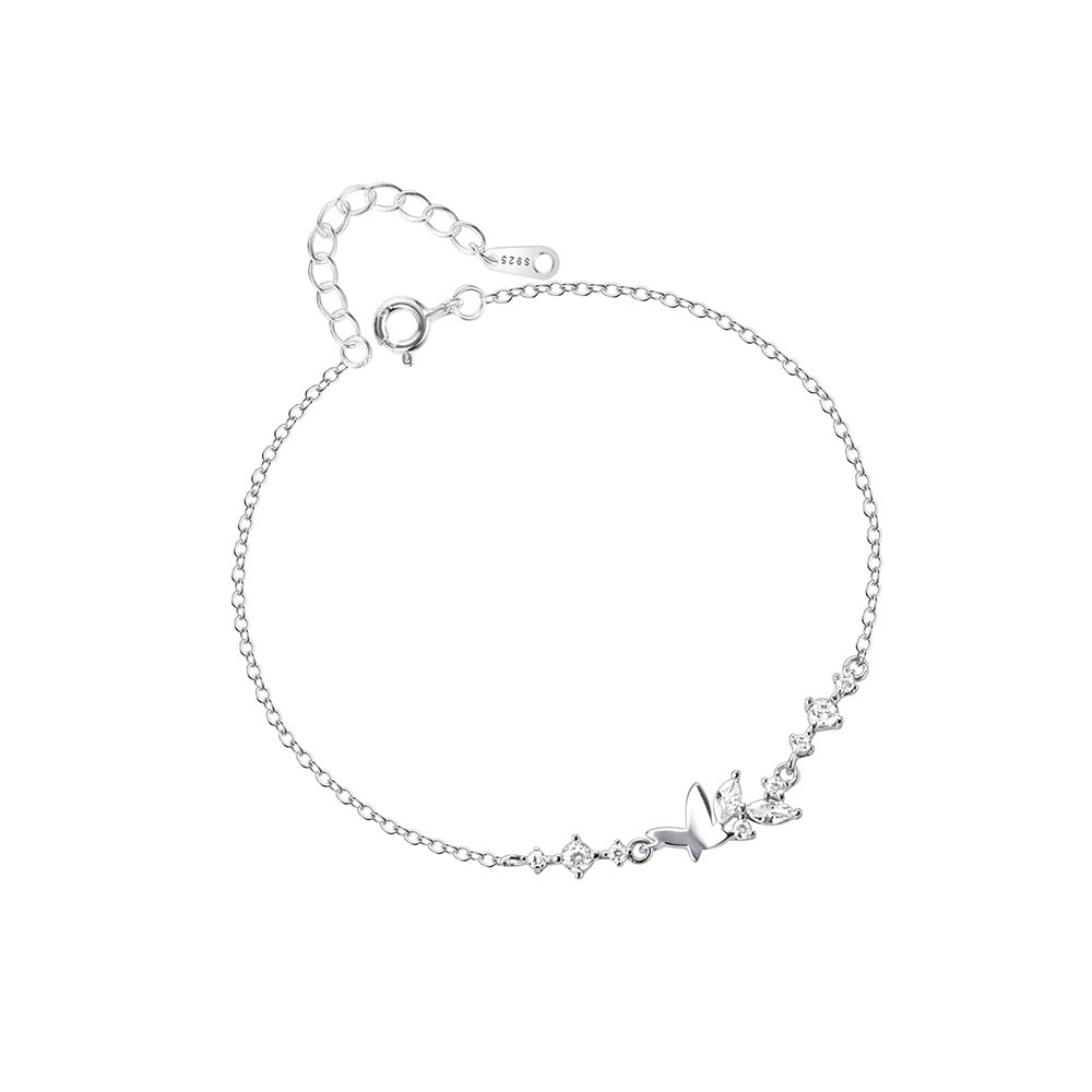 silver 925 bracelet korean design Zircon butterfly forest design!!