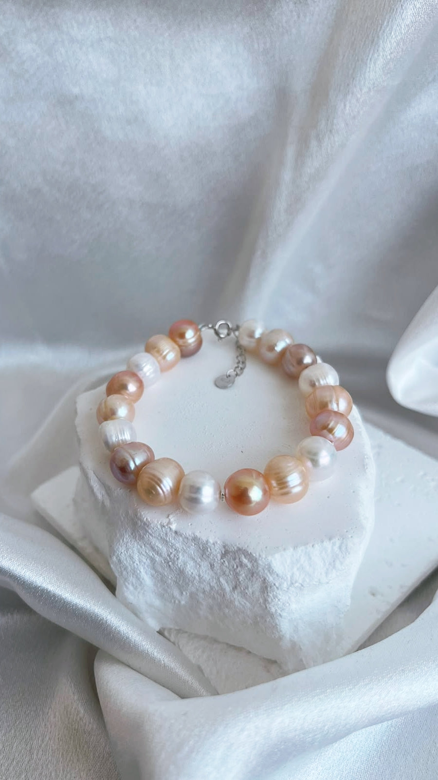 fresh water pearl with silver necklace bracelet handmade candy colour