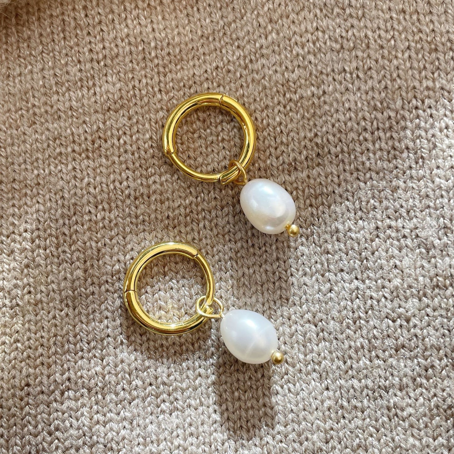 silver 925 Original natural fresh water pearl earrings korean design SE2201 syn