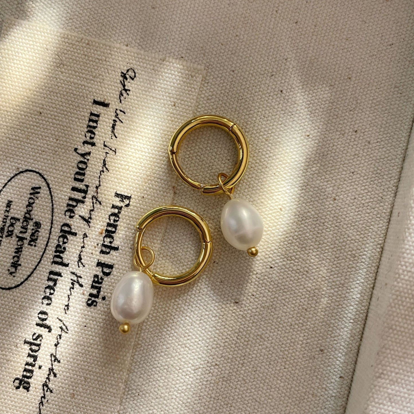 silver 925 Original natural fresh water pearl earrings korean design SE2201 syn