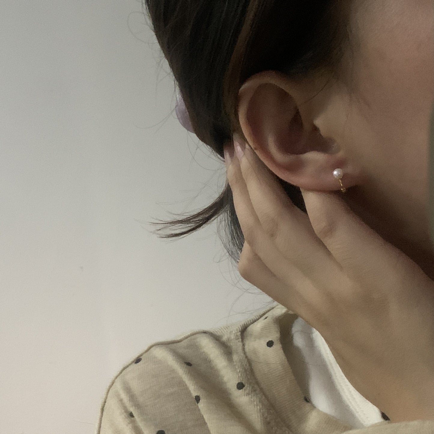 silver 925 Original natural fresh water pearl earrings korean design SE2358 syn