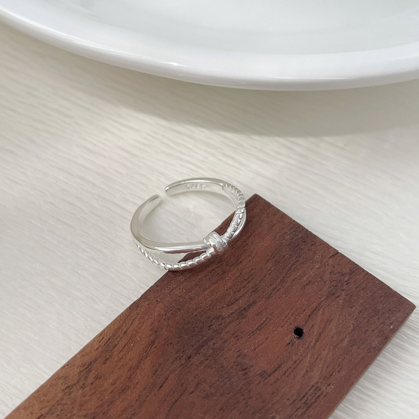 silver 925 ring korean design Staggered twist lines!SR1016 syn