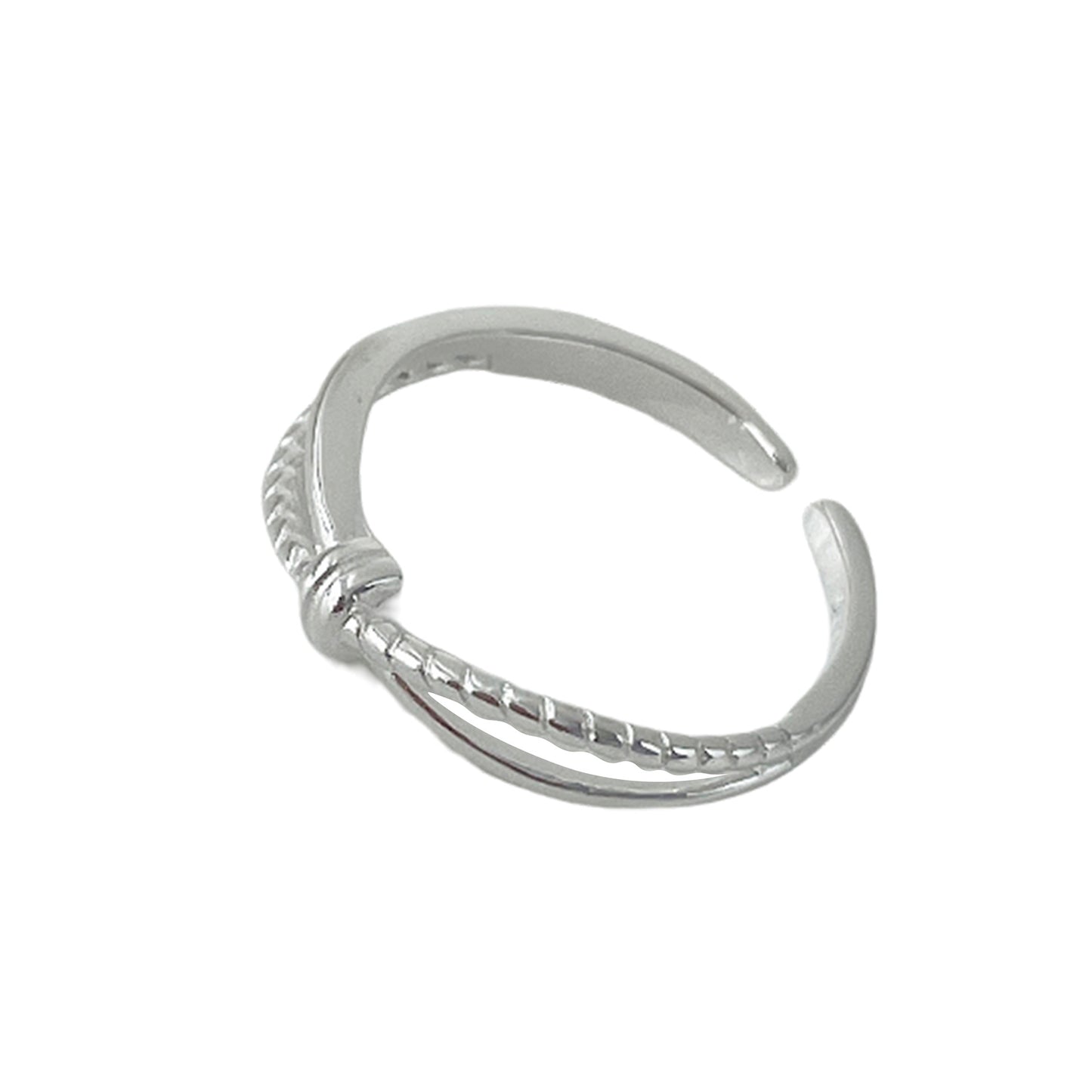 silver 925 ring korean design Staggered twist lines!SR1016 syn