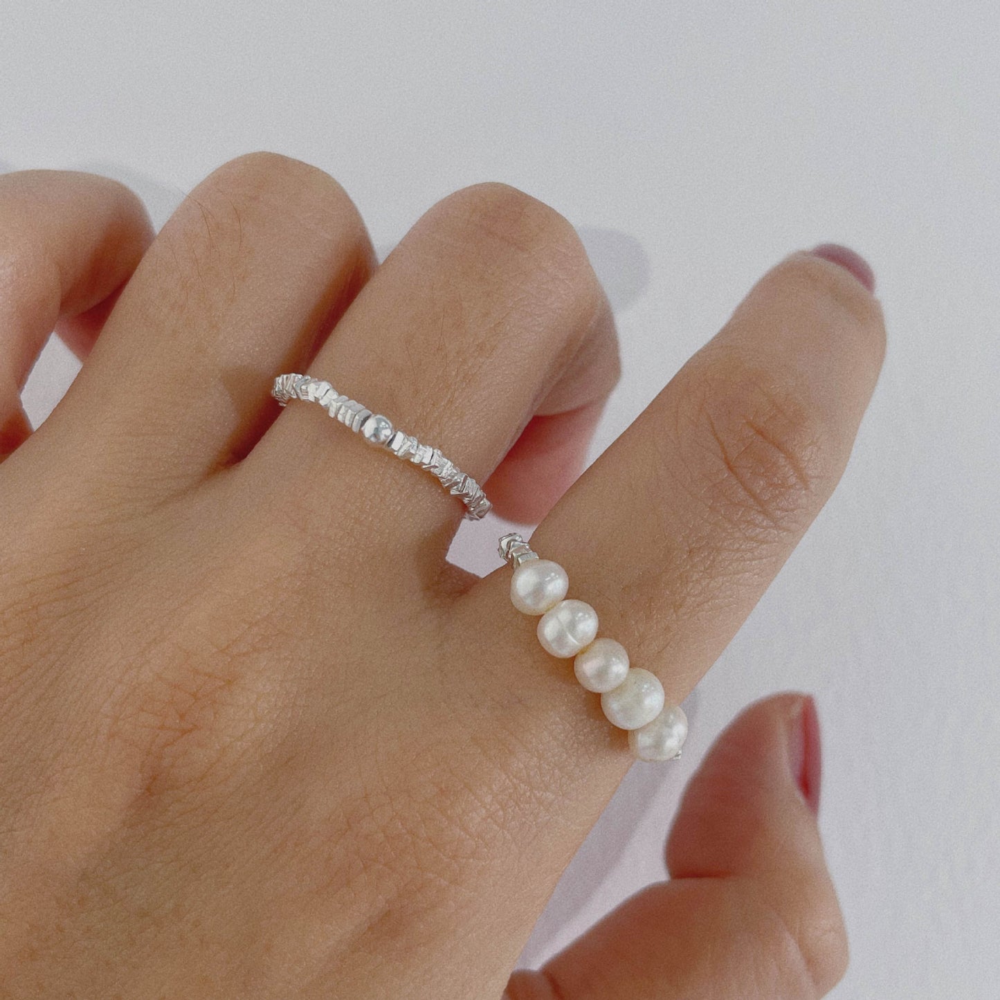 silver 925 Original natural fresh water pearl ring korean design SR1057 syn