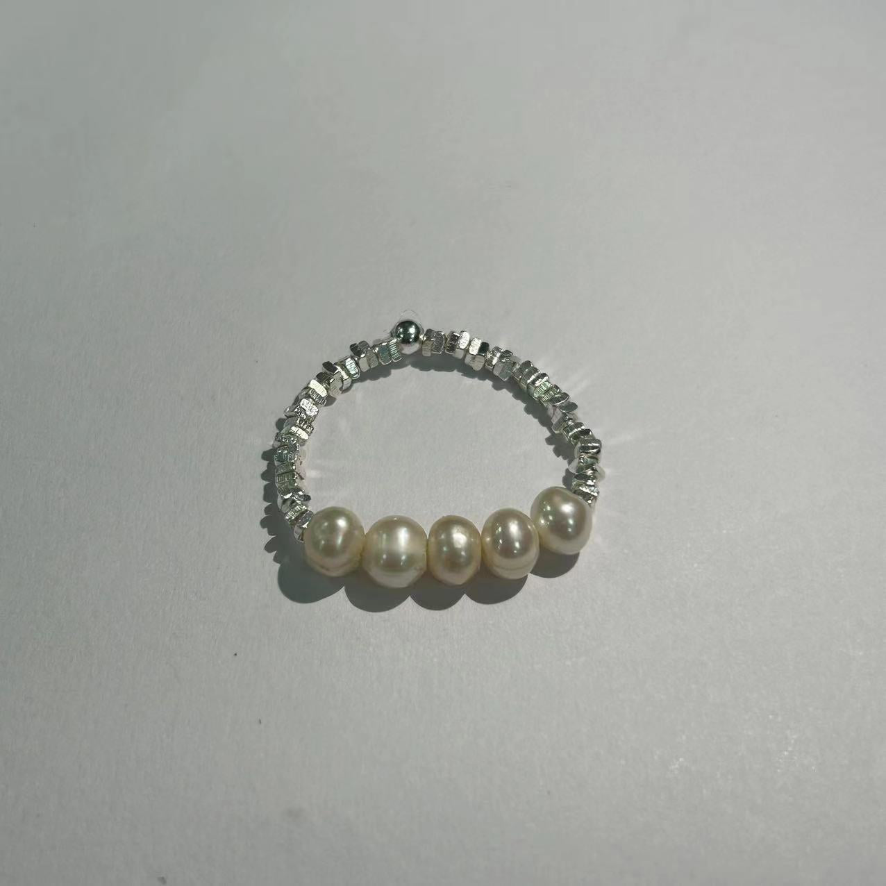 silver 925 Original natural fresh water pearl ring korean design SR1057 syn