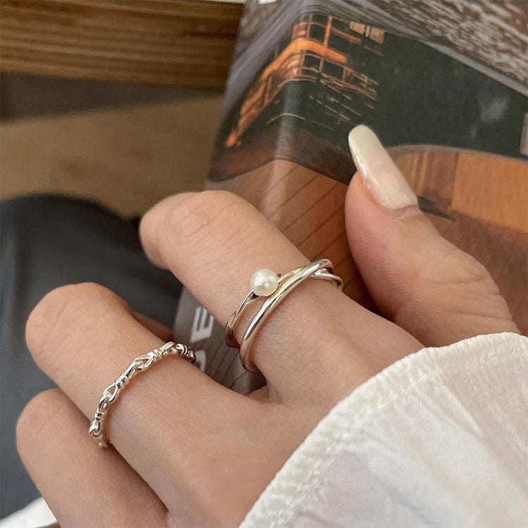 silver 925 Original natural fresh water pearl ring korean design SR1238 syn