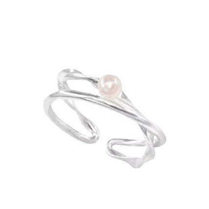 silver 925 Original natural fresh water pearl ring korean design SR1238 syn