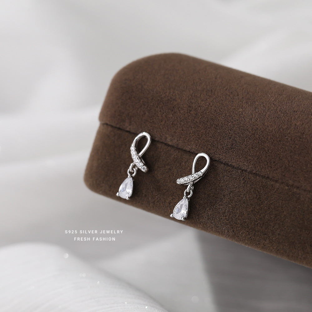 925 Sterling Silver Geometric Spiral Teardrop Spiral Earrings