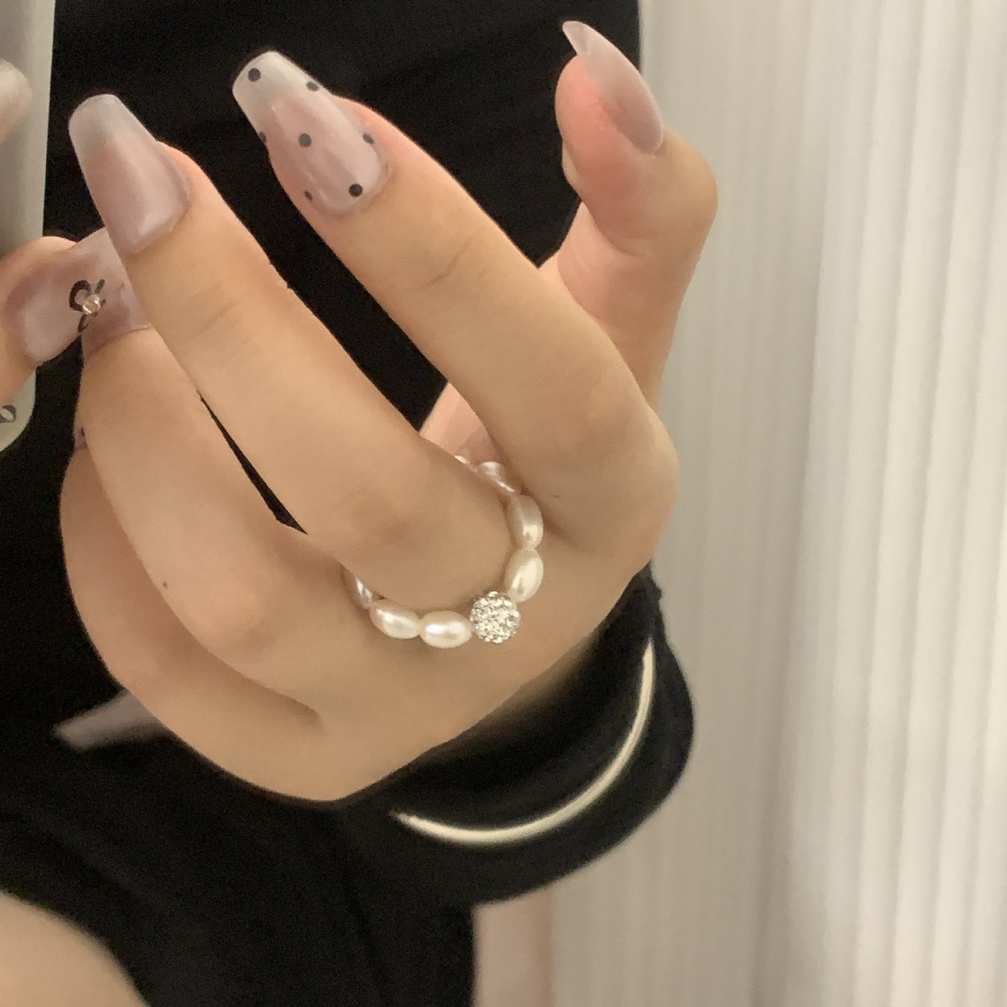 silver 925 Original natural fresh water pearl ring korean design XDQ8107R syn