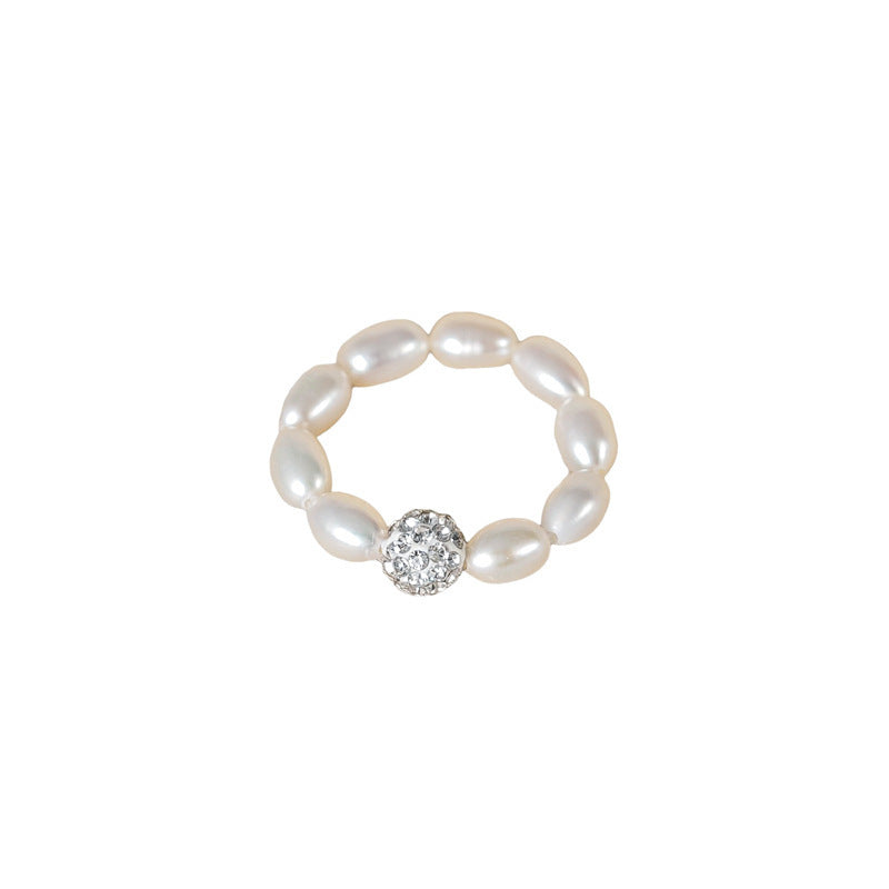 silver 925 Original natural fresh water pearl ring korean design XDQ8107R syn