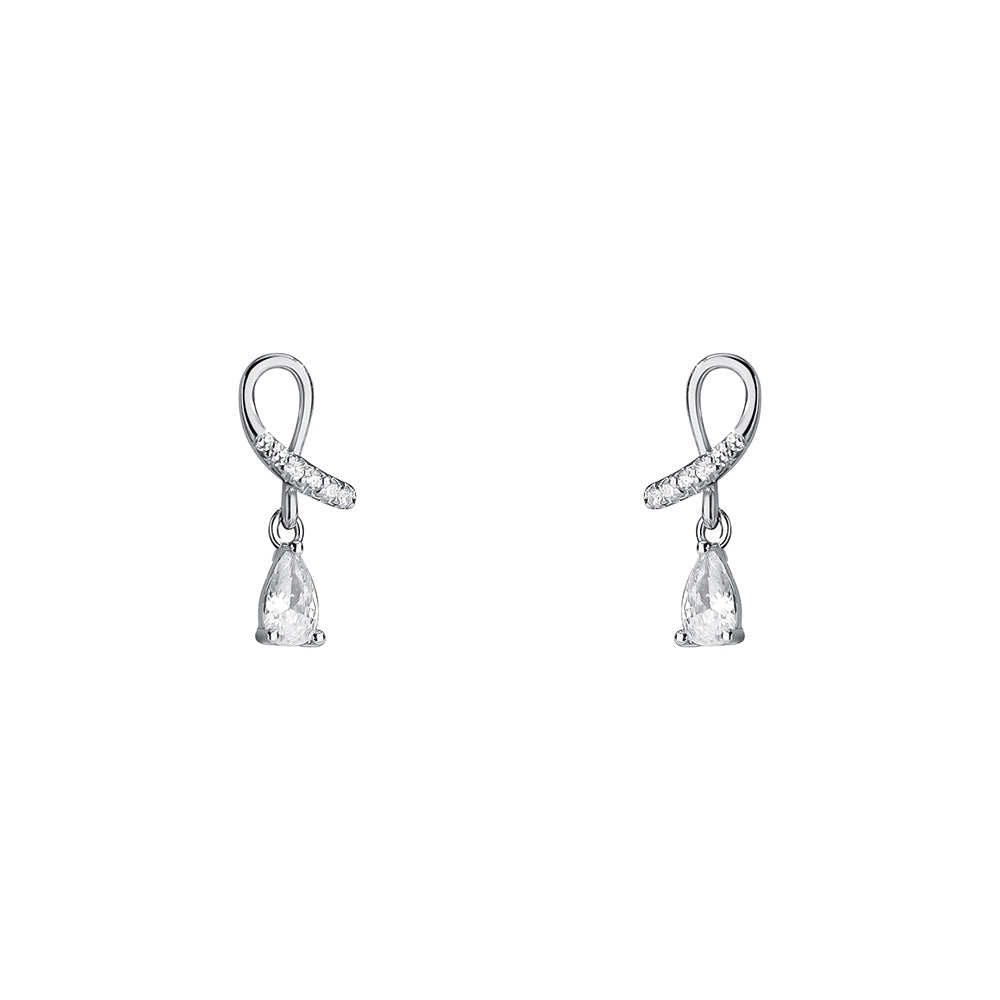925 sterling silver geometric spiral water drop spiral jewelry set ~ necklace earrings ~