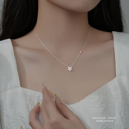 silver925 necklace korean design flower with zircon!